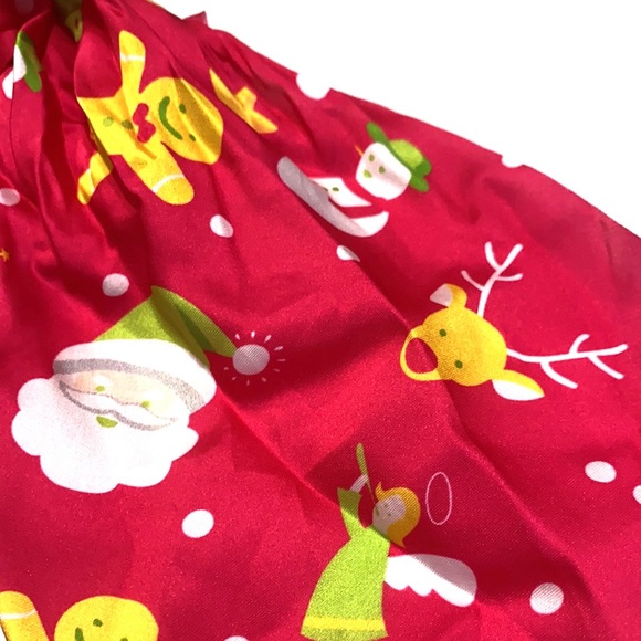 Christmas Holiday Scarf Scrunchie Ponytail Holder 2 in 1 Santa Tree - Picture 3 of 5